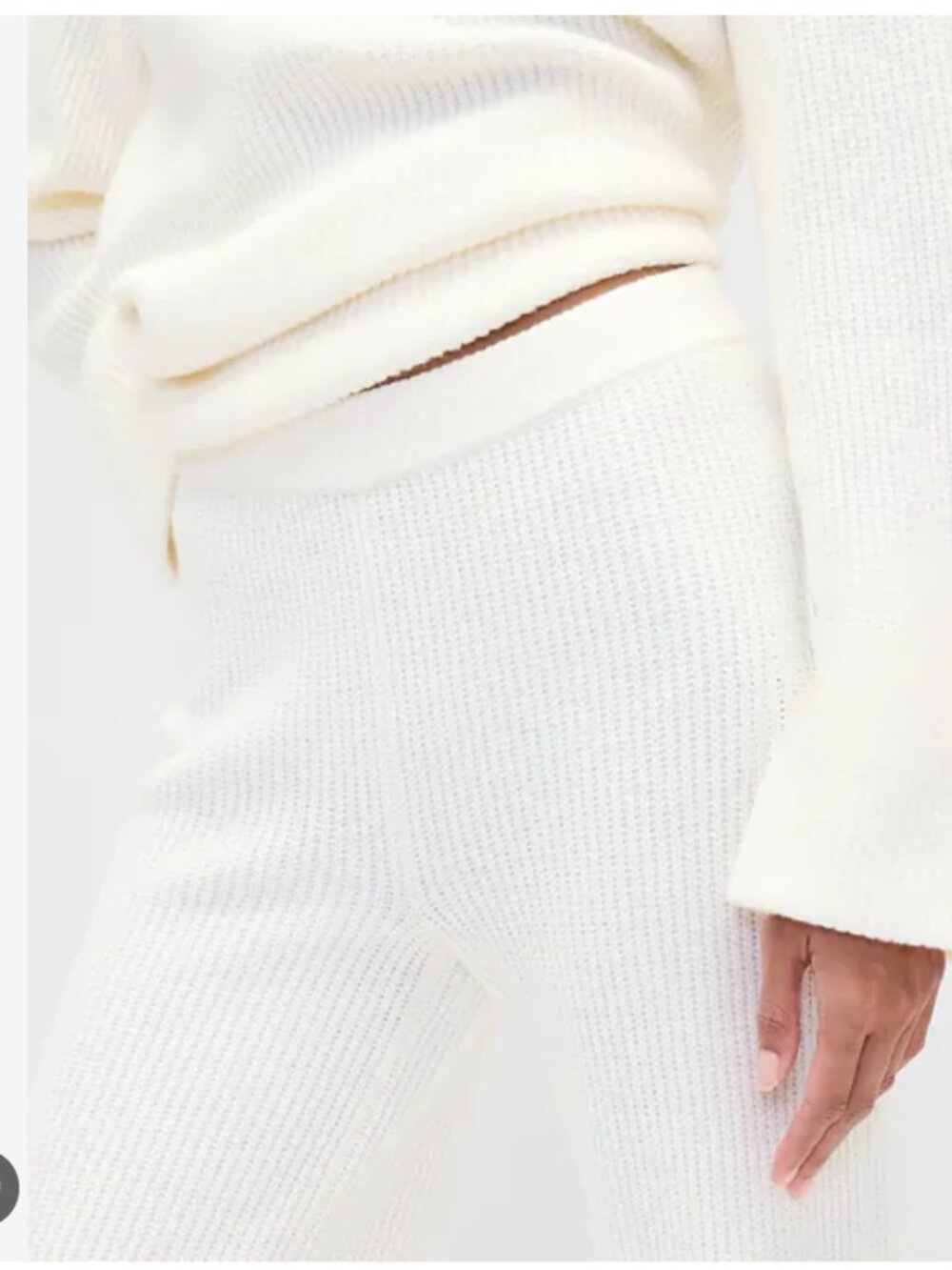 GAP Women's CashSoft Shaker-Stitch Sweater Pants, Ivory, Small, NWOT